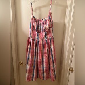 hearts and found summer pink cotton plaid dress sz xxxxL